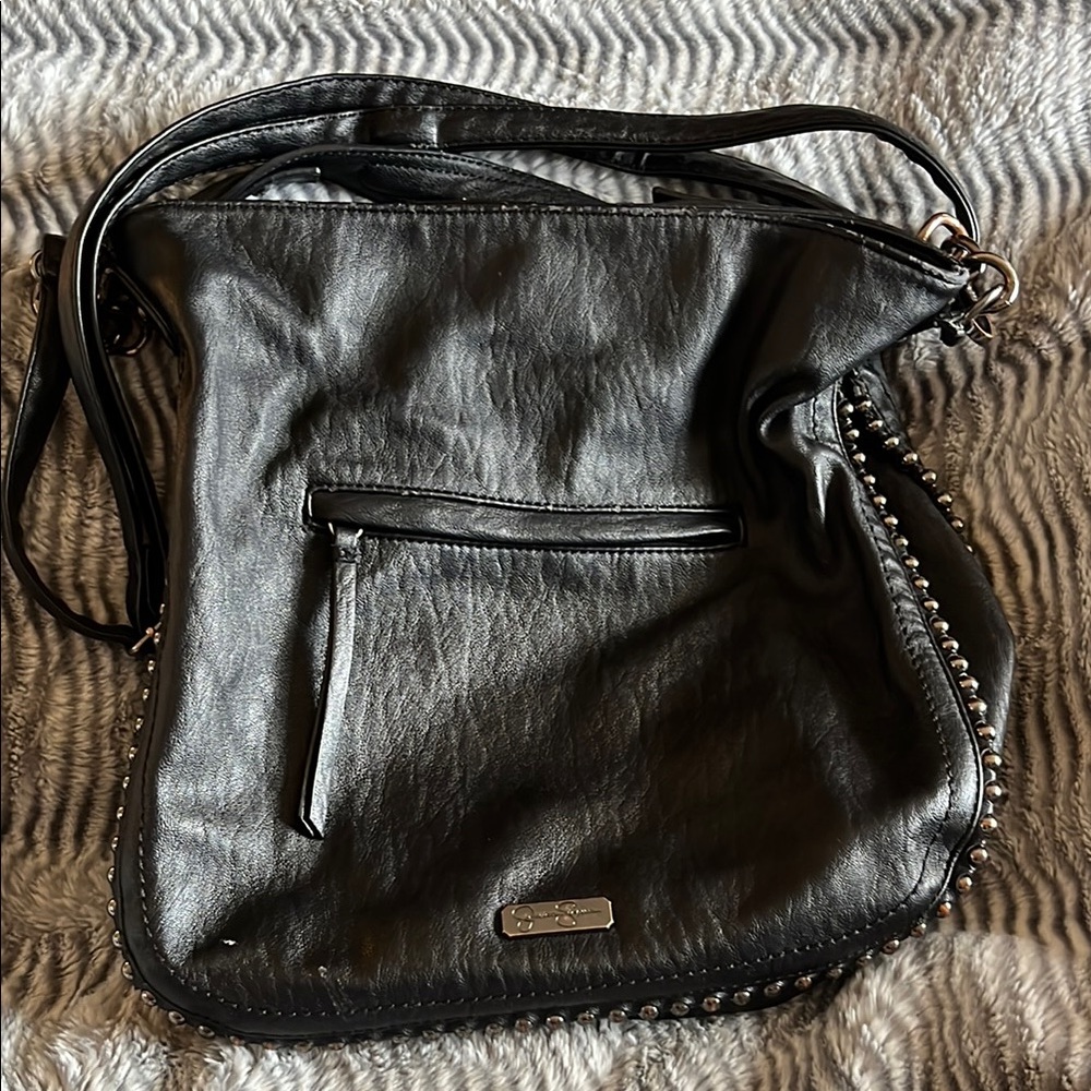 Black Leather jessica Simpson Shoulder Bag